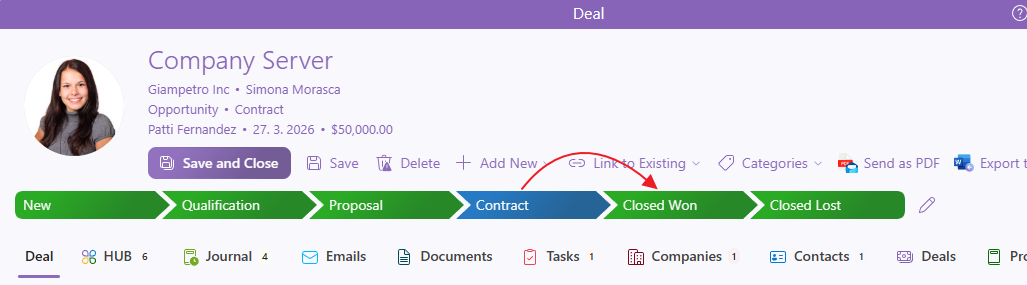 Convert Deal to Project