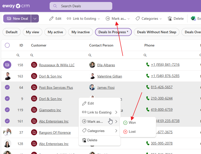 Convert Deal to Project in Context