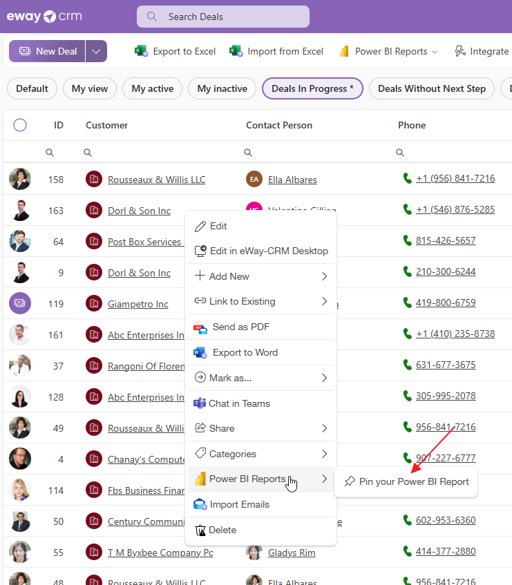 Pin reports