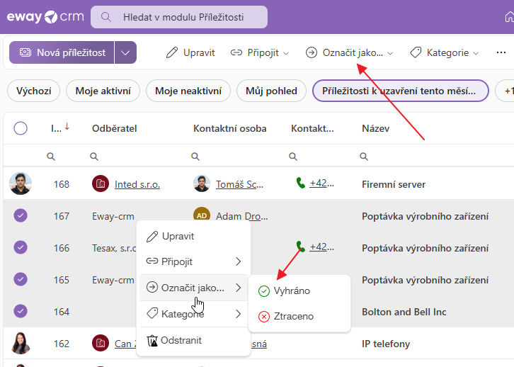 Převedeno na projekt z kontextu