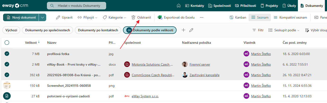 Smazat dokumenty