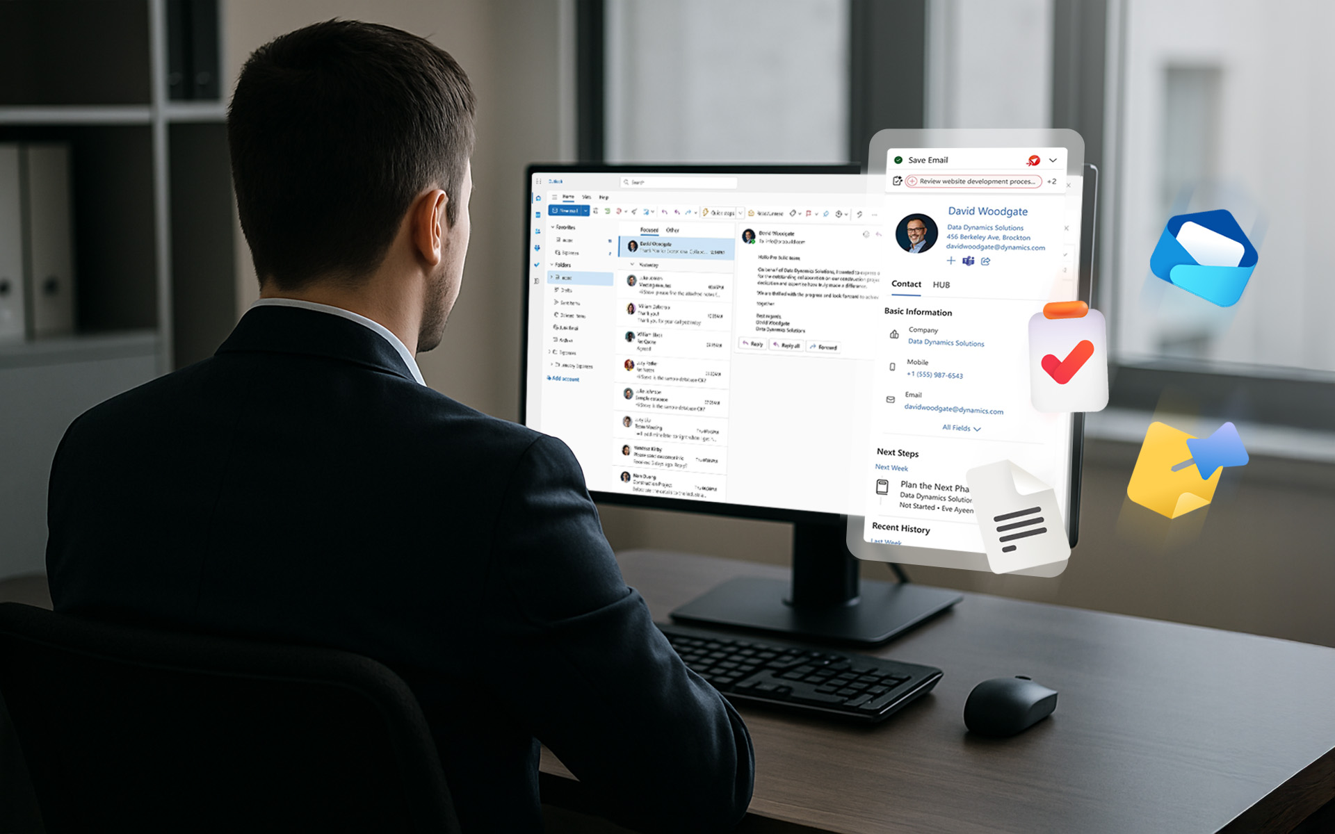 Outlook with eWay-CRM preview panel