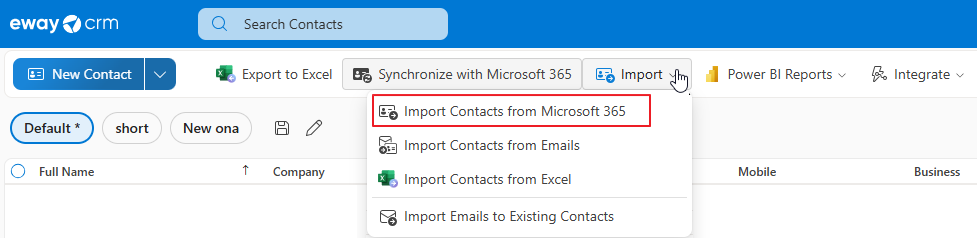 Import from Microsoft 365
