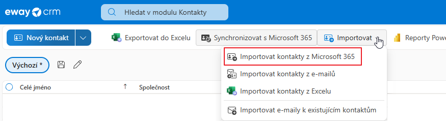 Importovat z Microsoft 365
