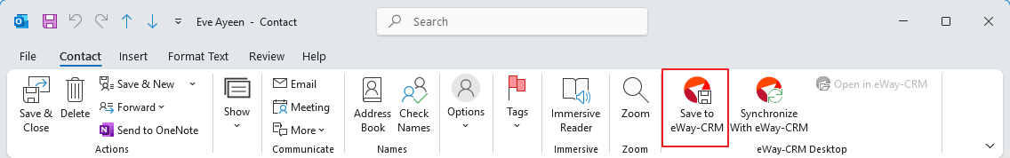Save in eWay-CRM