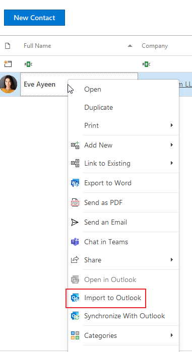 Save in Outlook