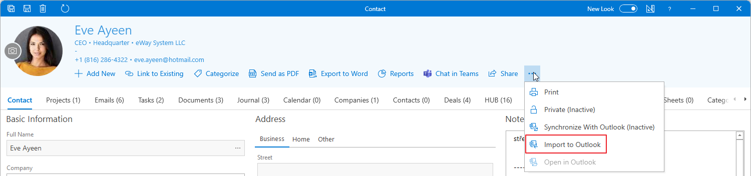 Save in Outlook