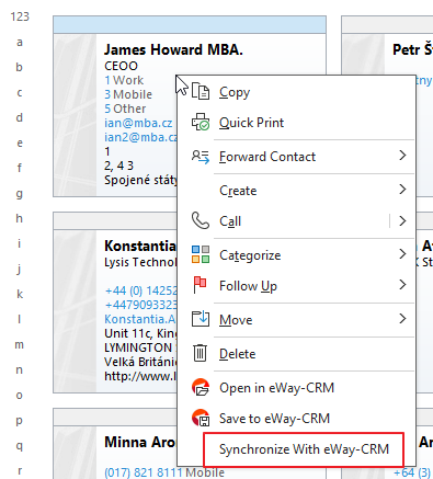 Synchronize with eWay-CRM