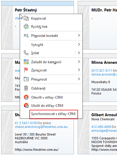 Synchronizovat s eway-CRM