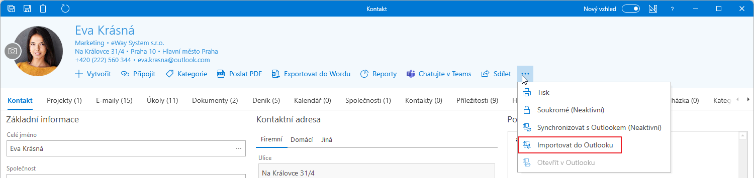 Synchronizovat s eWay-CRM