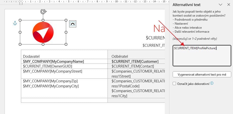 Nový alternativní text