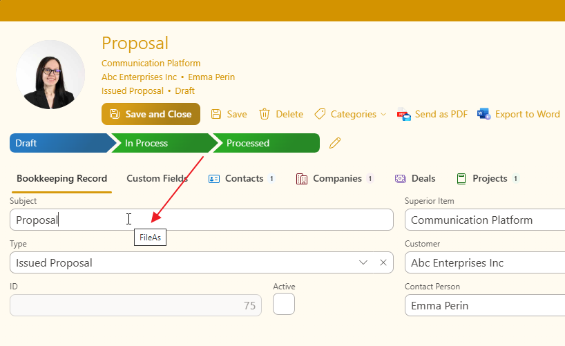 Tooltip with database name