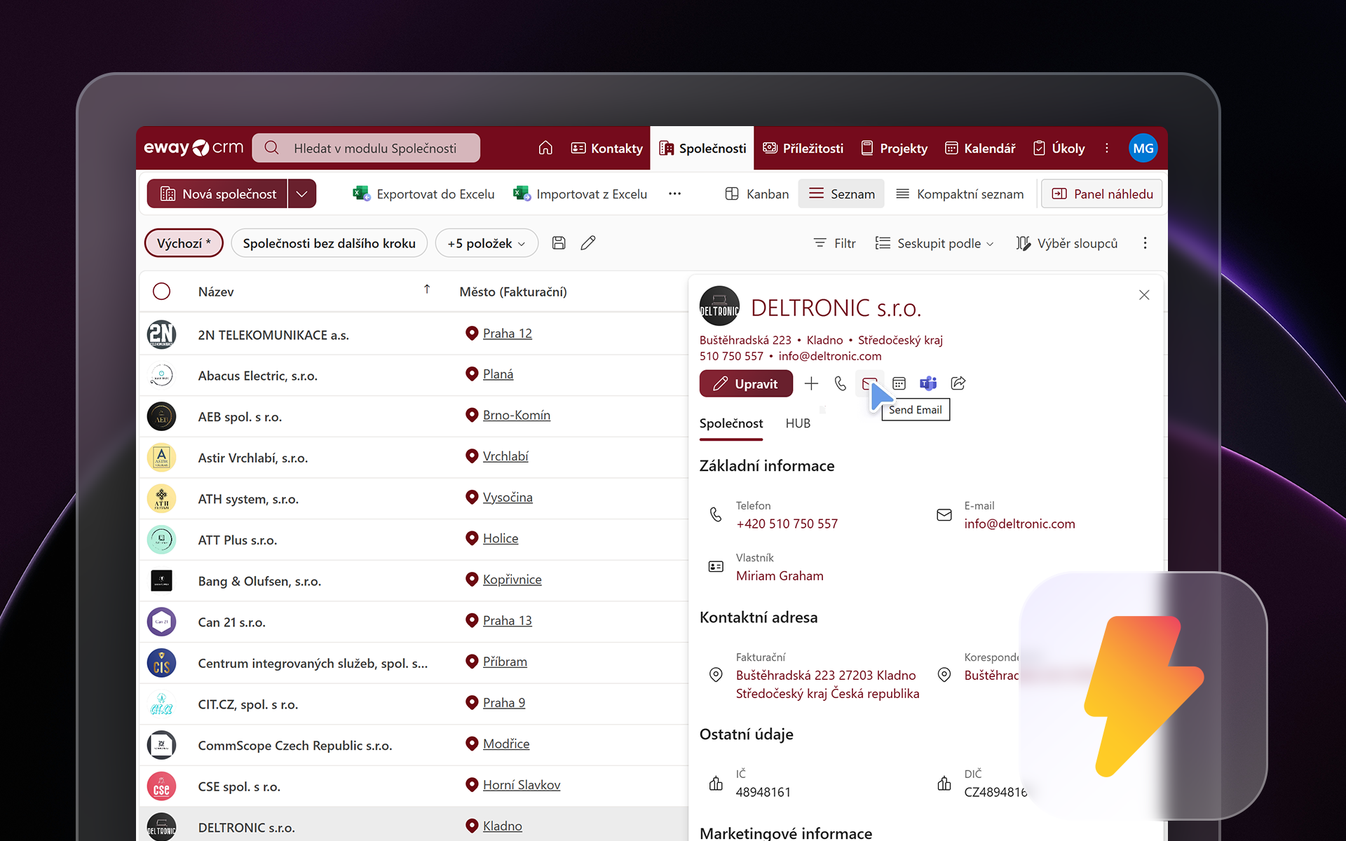 Rychlé akce v náhledovém panelu