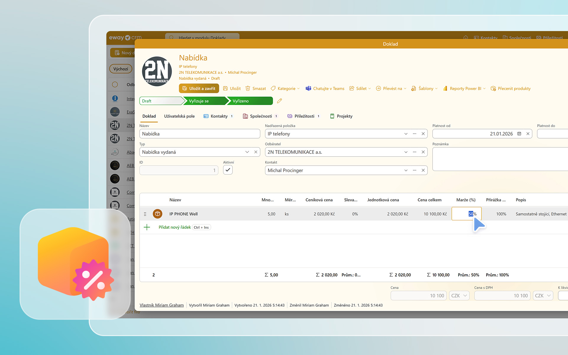 Marže a přirážka v účetních dokladech