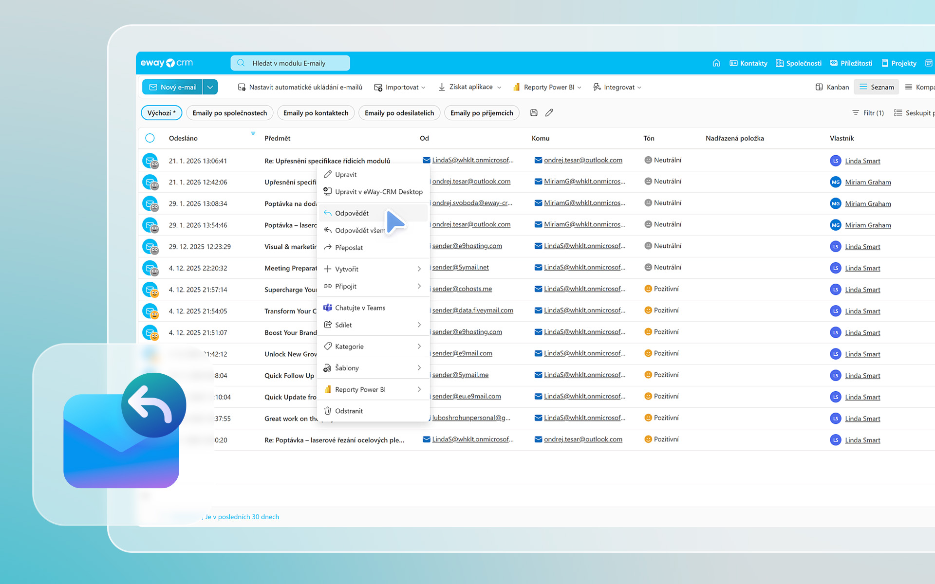 Odpovědět na e-mail