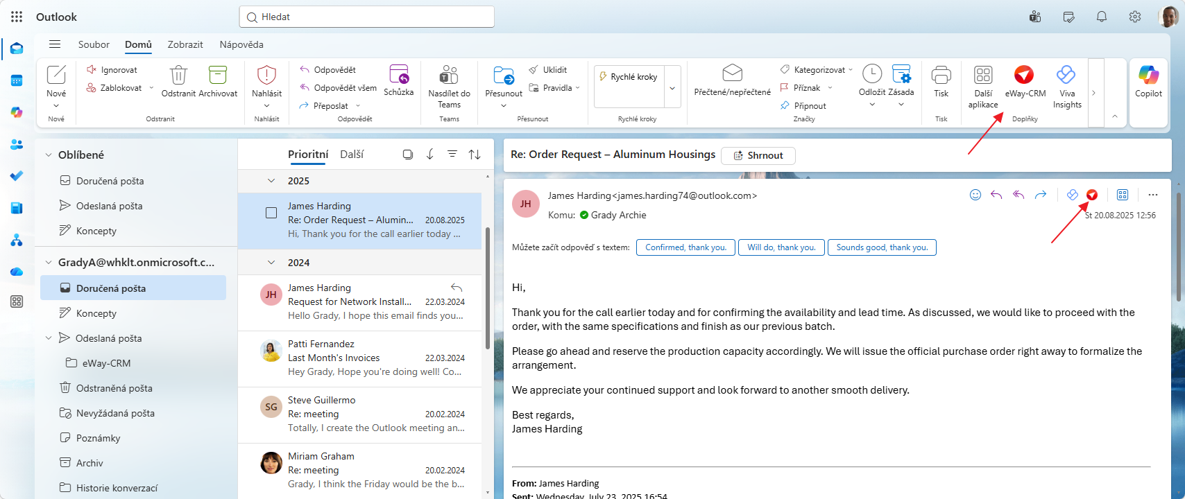 eWay-CRM Online v Outlook Desktop