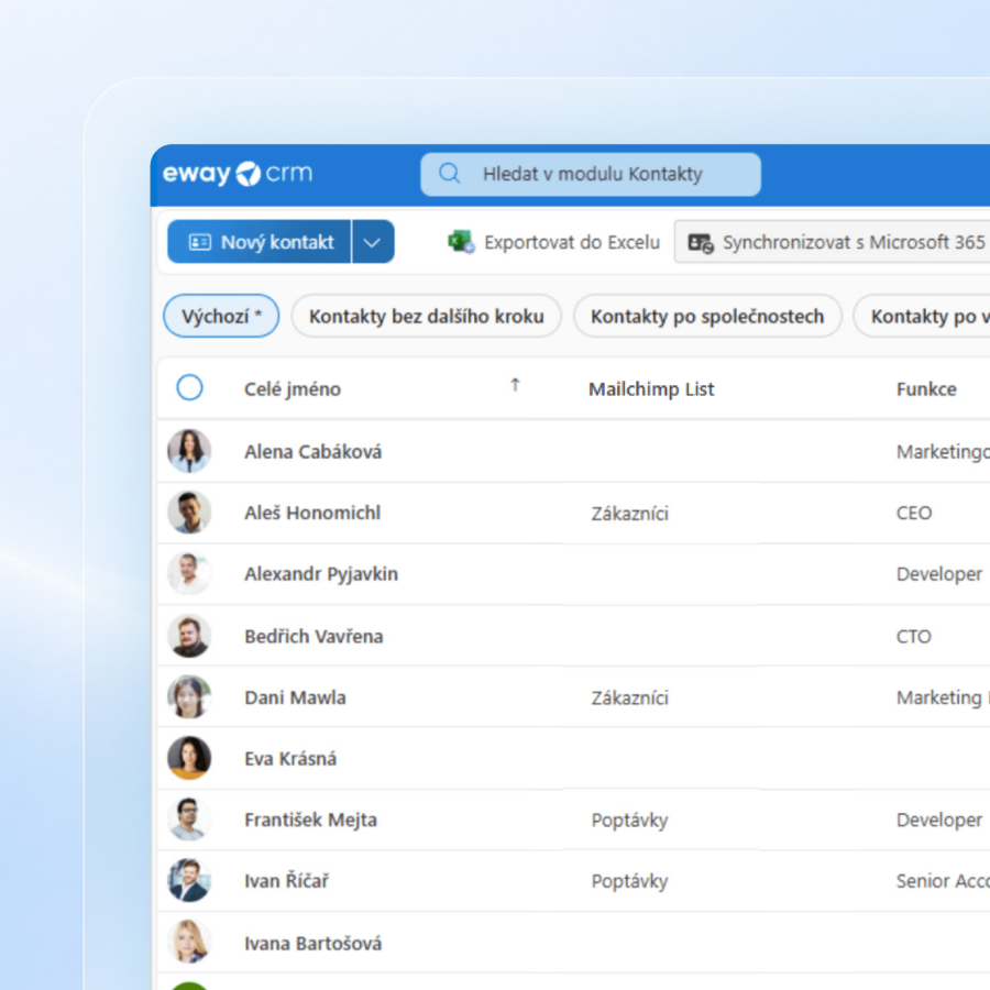 sloupec Mailchimp List