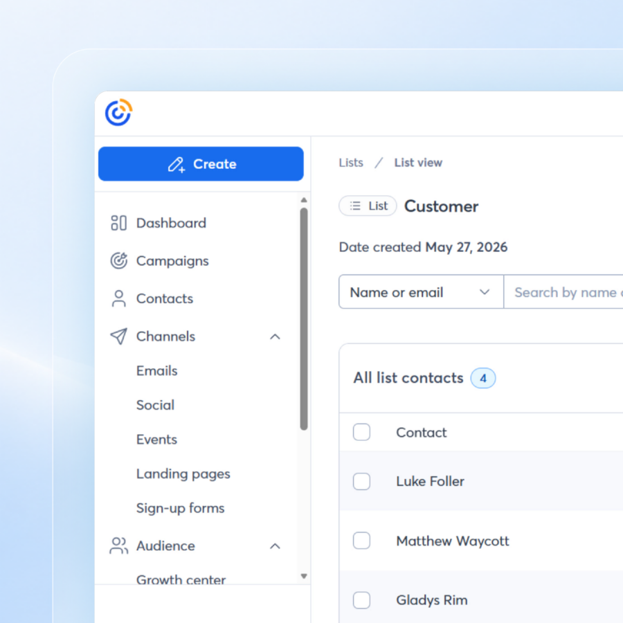  Constant Contact list