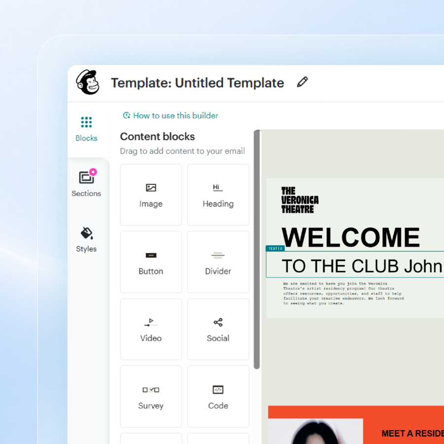 Mailchimp editor