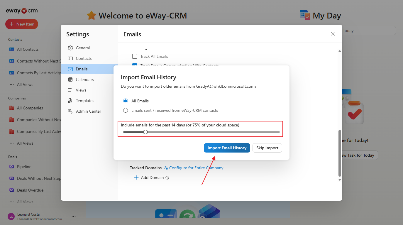Import emails
