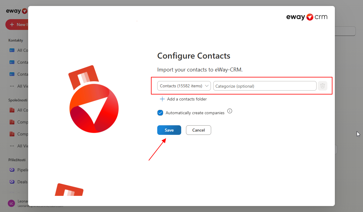 Configure contacts import