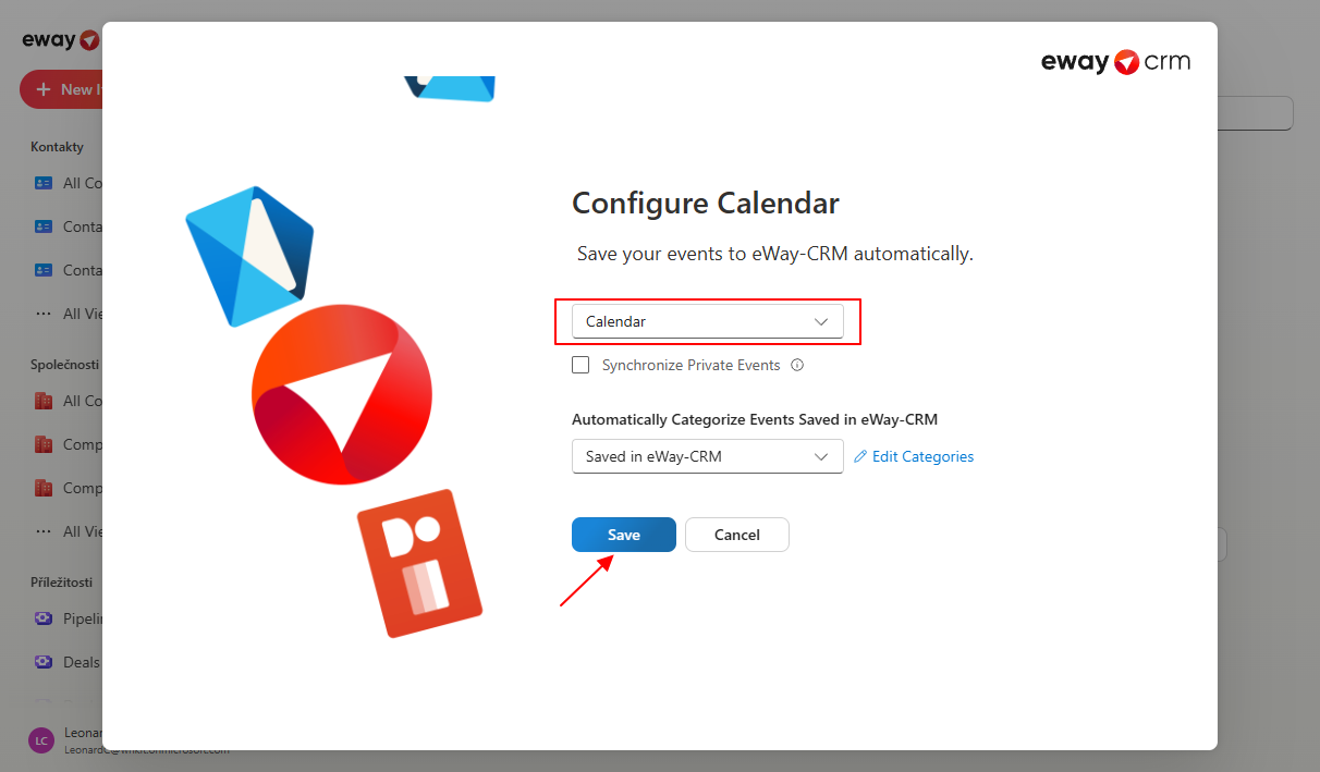 Configure events synchronization