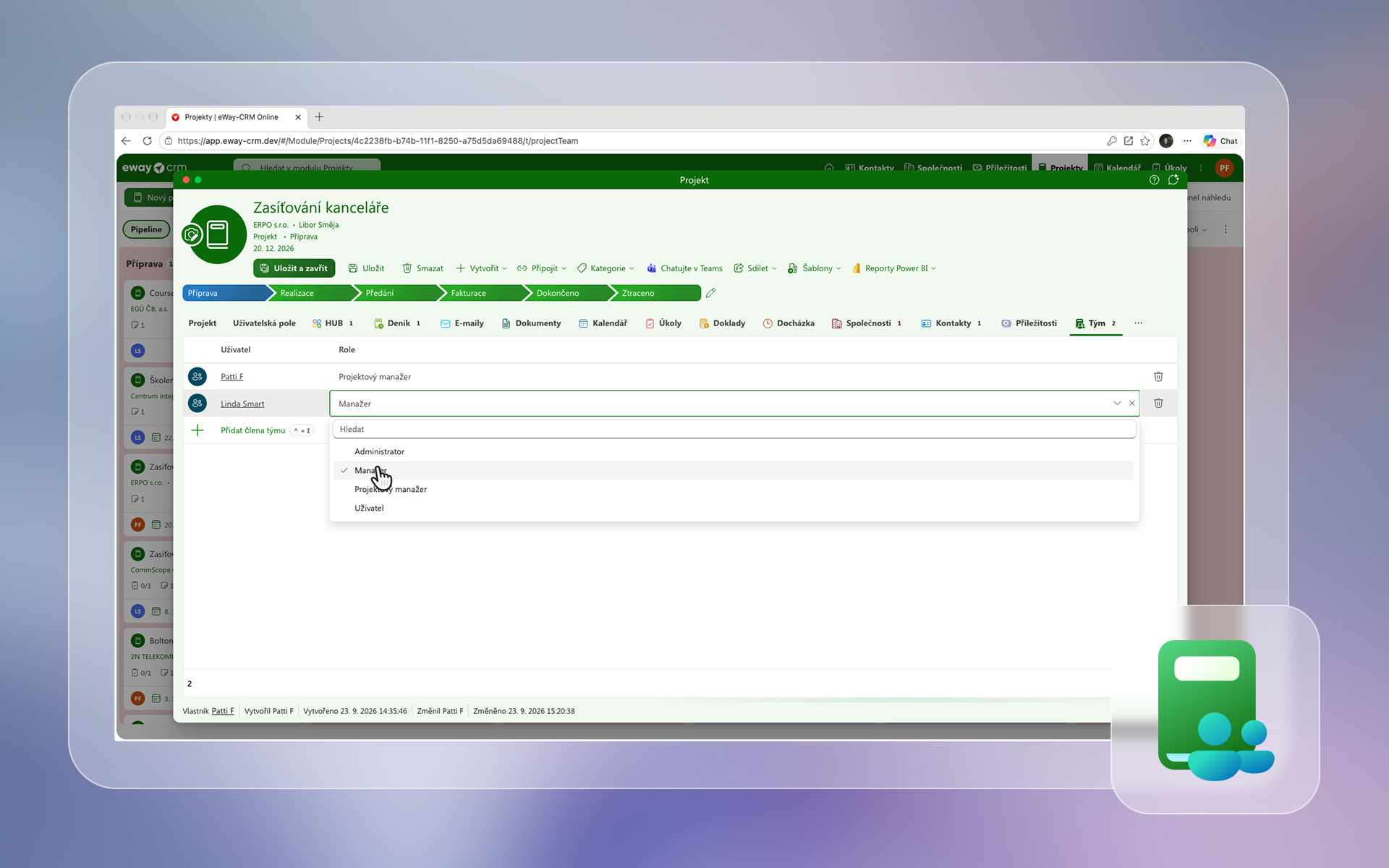 Projektové týmy v eWay-CRM Online